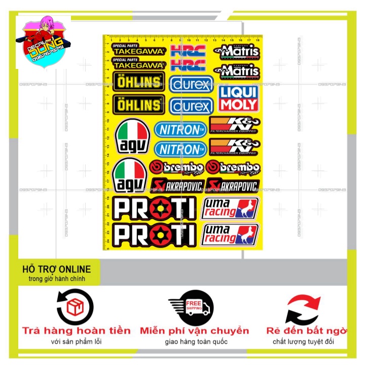 LOGO STICKER DÁN XE MÁY L 16 - DUNG DECAL