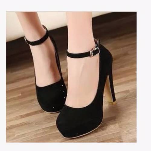 Giày cao gót da lộn mũi tròn 5-7-10cm thời trang xuân thu cho nữ