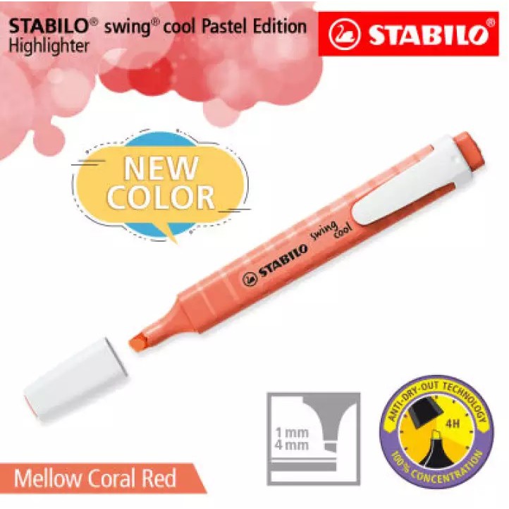 Combo 04 bút đánh dấu Stabilo Swing Cool Highlighter - UP.PENS Collection - New Pastel Colors