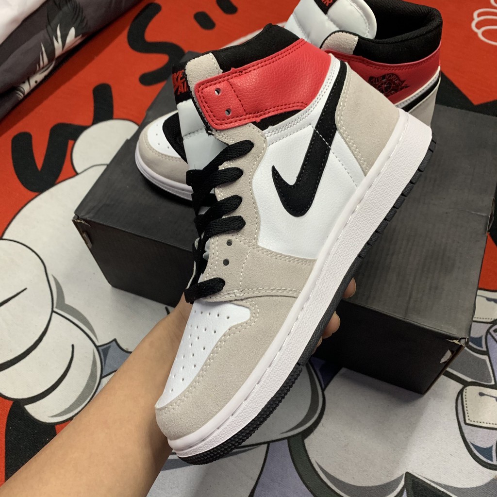 ✔️Giày Jordan 1 High Smoke Grey Xám Cổ Đỏ Fullbox✔️