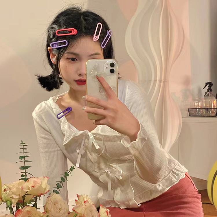 Bộ 3 Kẹp Tóc Không Đường May Nhiều Màu Sắc Chất Lượng Cao