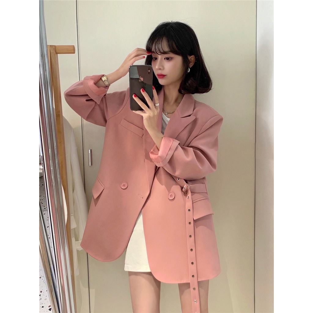 Ảnh thật 3 hình cuối-HC164.Áo blazer thiết kế phối dây đai độc đáo phong cách Hàn Quốc