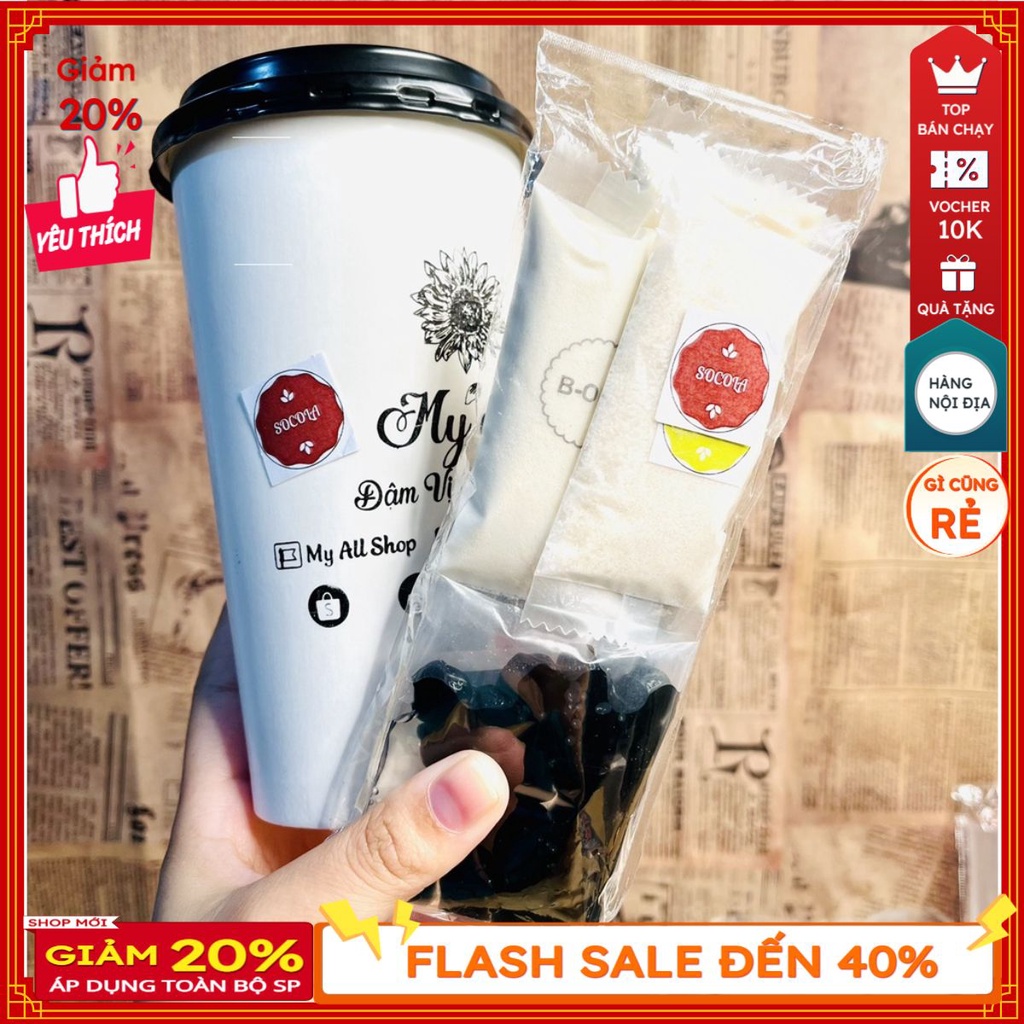 set trà sữa khô vị SOCOLA trân châu ly pha tiện lợi , set ly pha văn phòng