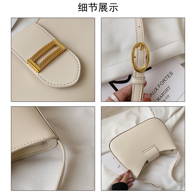 Túi đeo vai nữ da trơn khóa vuông thời trang BAG U DVX25