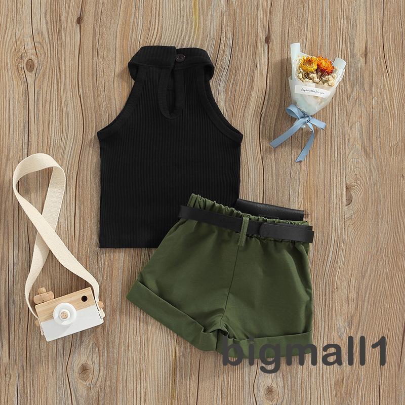 Set Áo Yếm + Quần Short + Túi Đeo Hông Thời Trang Mùa Hè Cho Bé Gái 6 Tháng - 8 Tuổi