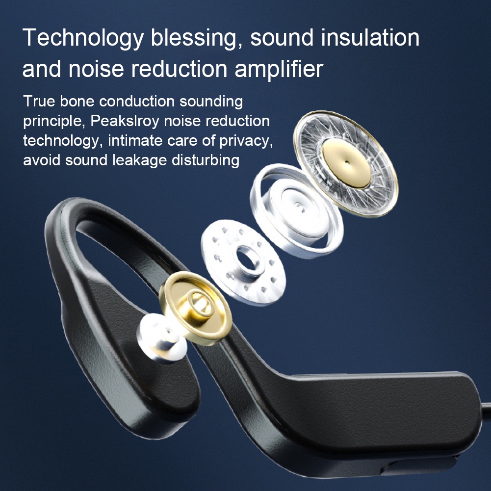 Tai nghe dẫn truyền xương cho Samsung Xiaomi Tai nghe cuộc gọi độ nét cao Tai nghe thể thao Tai nghe không dây G10 Tai nghe dẫn xương tương thích Bluetooth 5.0 Tiếng ồn lululife8w