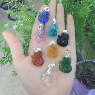 Mặt hồ ly đá thạch anh bọc bạc ta