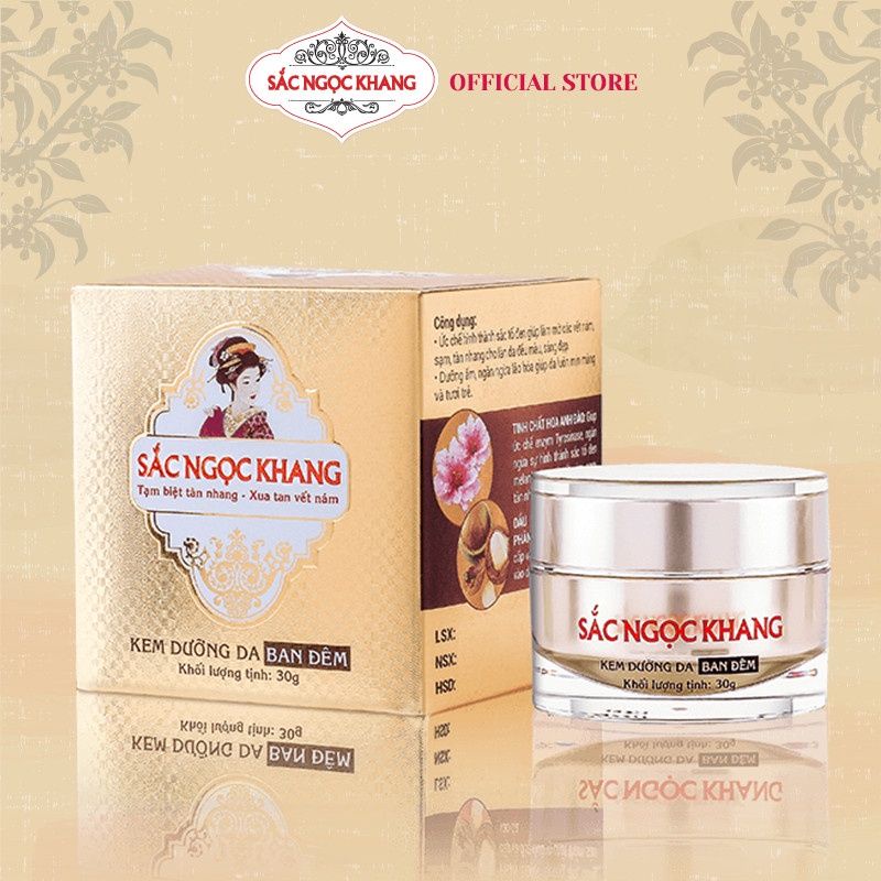 Bộ đôi dưỡng trắng da sắc ngọc khang, serum, kem dưỡng da ban đêm sắc ngọc khang