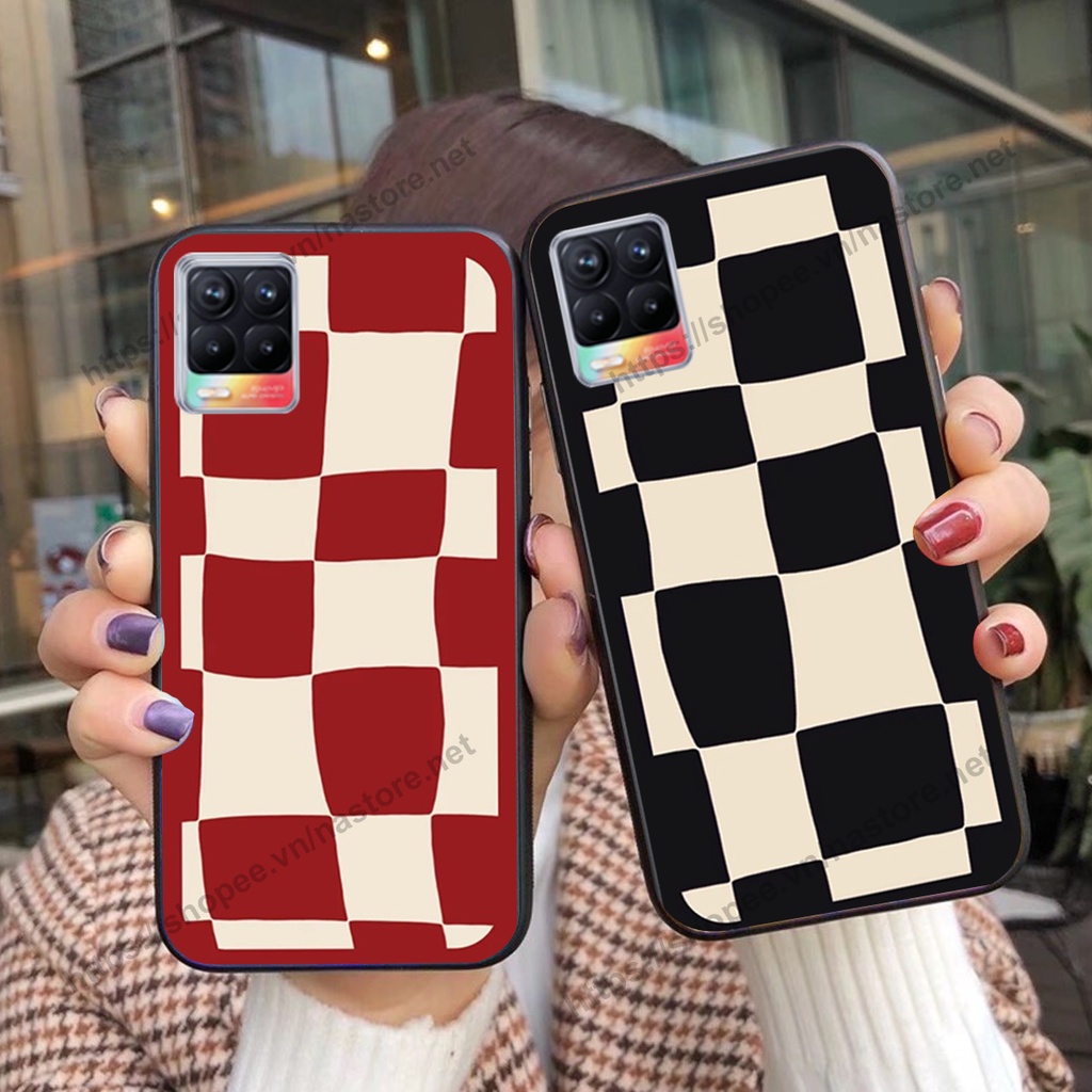 Ốp lưng Realme 8 / Realme 8 Pro mặt cười, họa tiết caro đơn giản đẹp cute