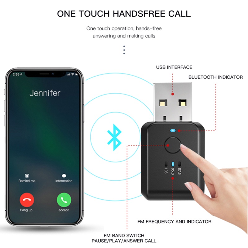 Thiết Bị Nhận Tín Hiệu Bluetooth 5.1 zzz Cho Xe Ô Tô Và Phụ Kiện
