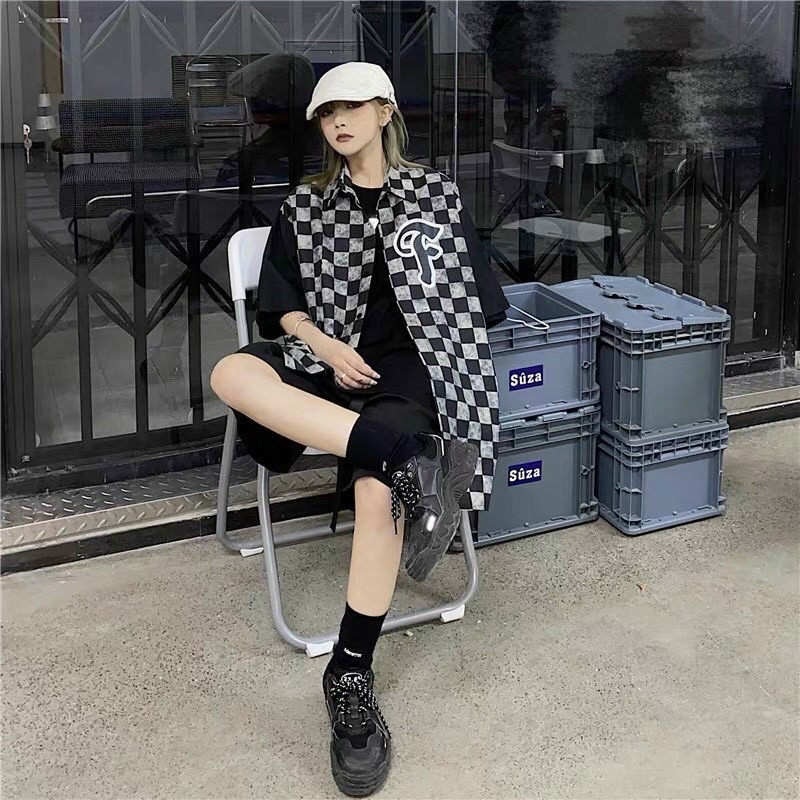 Áo sơ mi bàn cờ Chất thô dầy, in 5d không nhoè, form rộng, unisex nam nữ mặc được