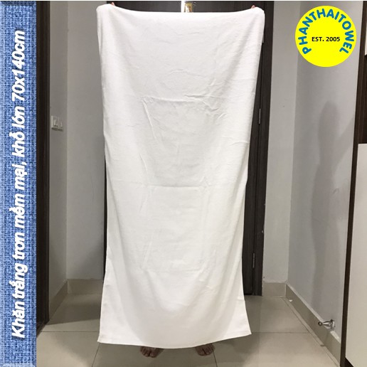 [HÀNG LOẠI A] Khăn tắm trắng khách sạn khổ lớn 70cmx140cm (500 gram) Sợi bông/ cotton