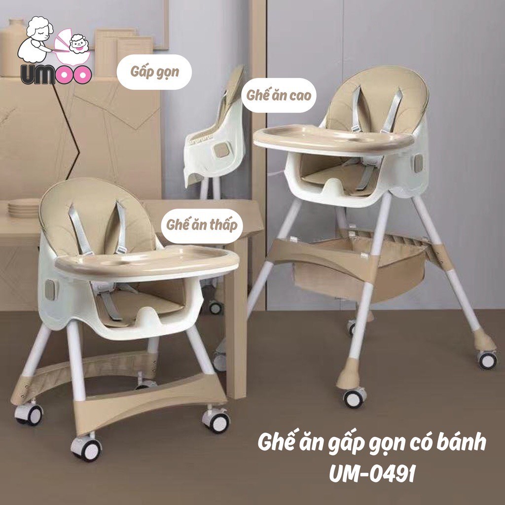 Ghế ăn gấp gọn có bánh Umoo UM - 0491