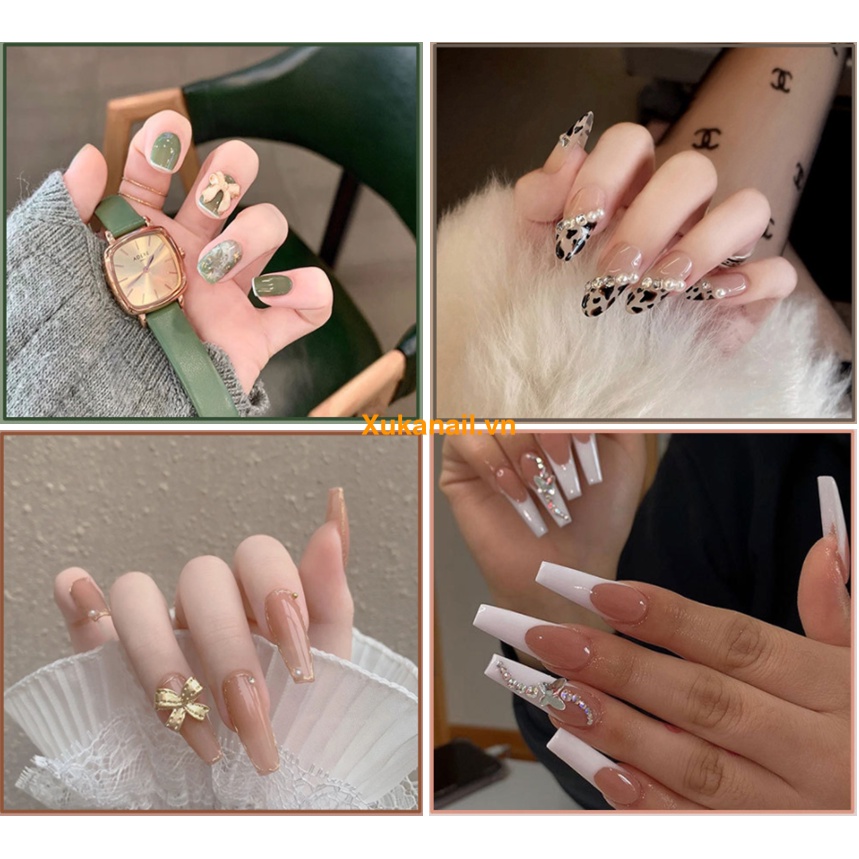 [Z21-60] Móng giả đính đá /Kèm keo/ móng tay giả làm nail 24 móng đẹp