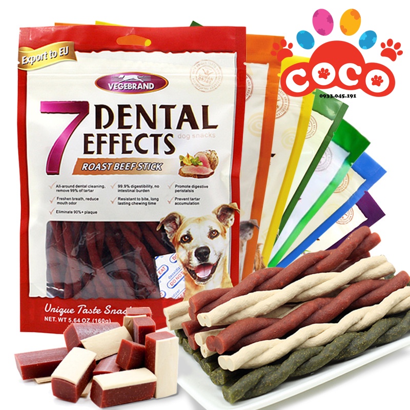 Túi 160gr Xương gặm sạch răng 7 dental cho chó