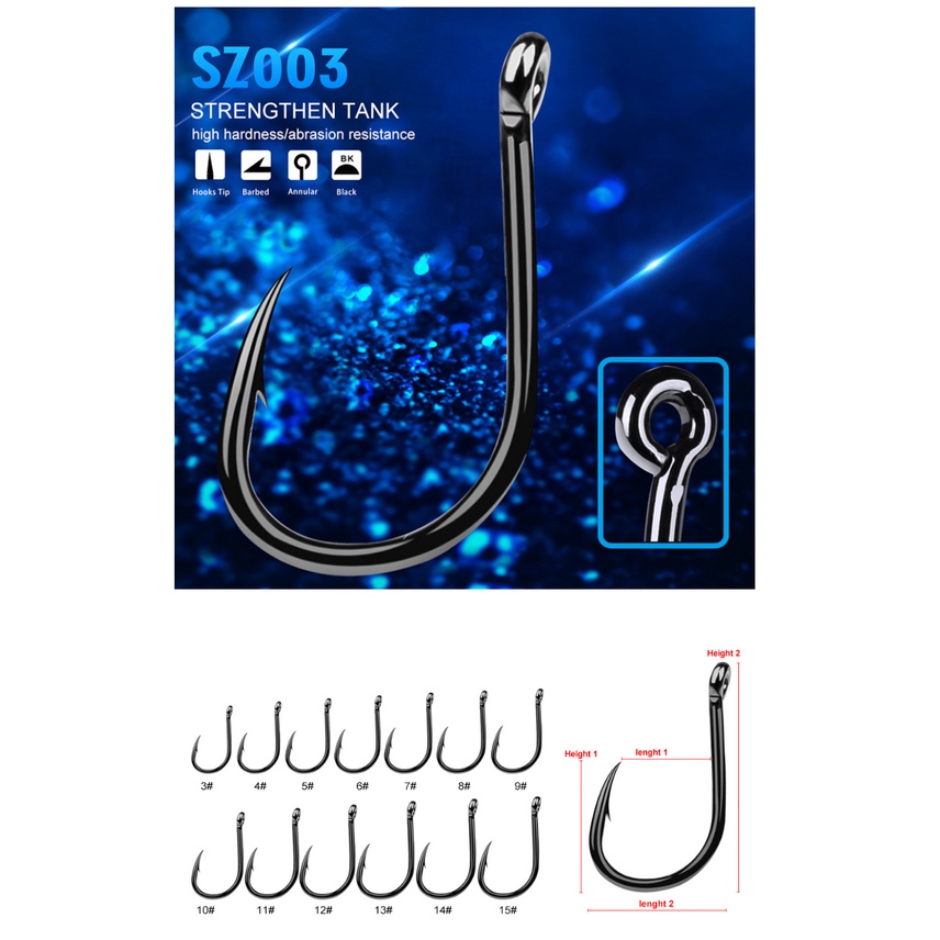 Set 200 Lưỡi Câu Cá Bằng Carbon Cao Cấp Chuyên Dụng