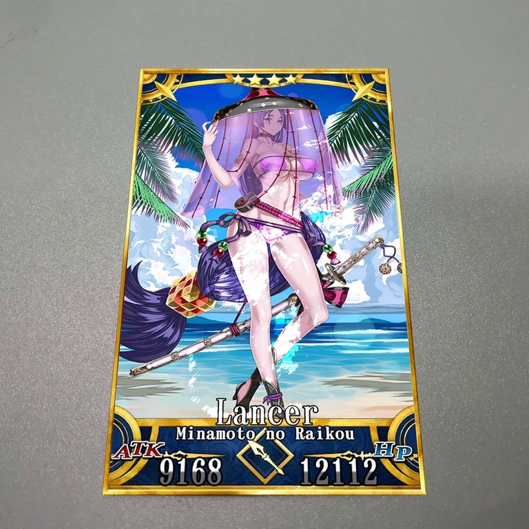 Thẻ bài custom card bánh xốp anime Fate/Grand Order FGO để sưu tầm tự chọn Minamoto no Raikou