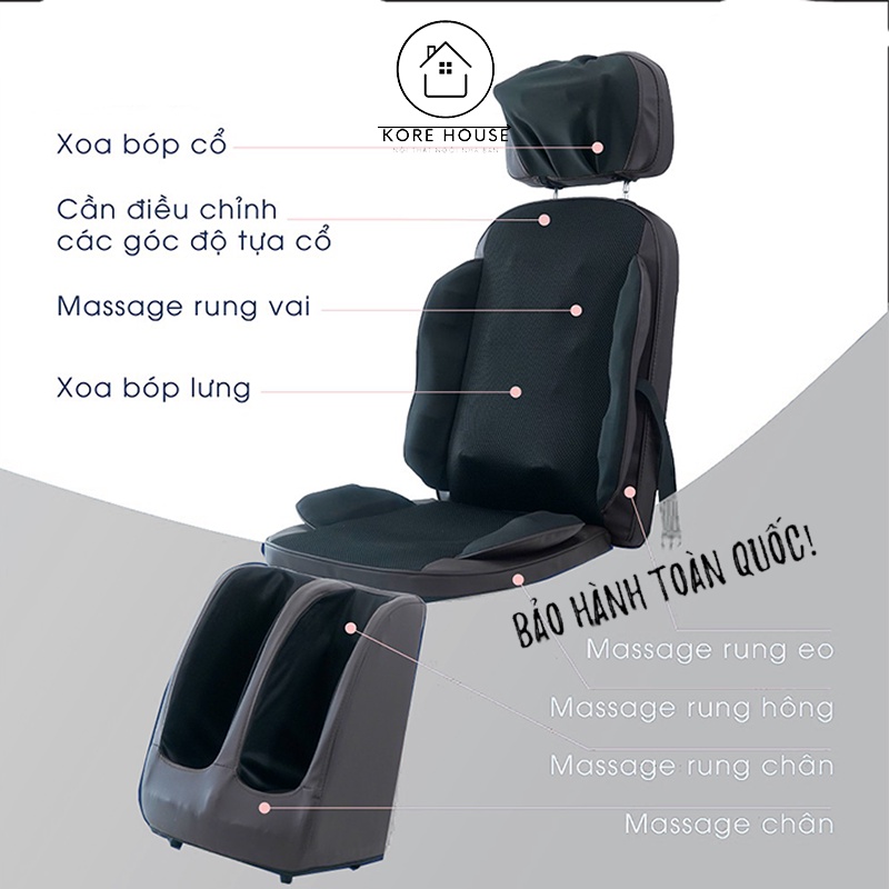 Ghế massage toàn thân cao cấp đấm lưng, sưởi hồng ngoại chính hãng- Kore House