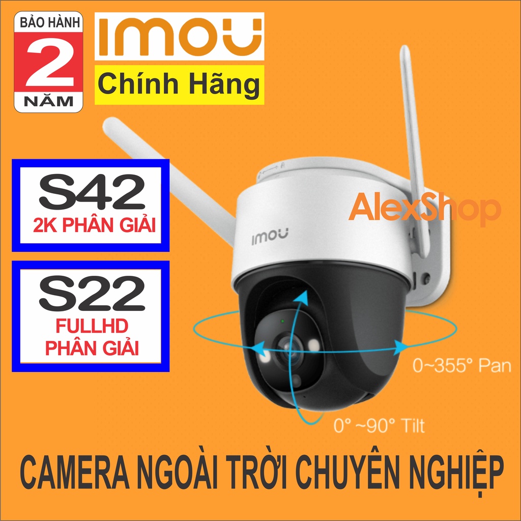 XÃ KHO  Camera Imou S42 / S41 / S22 / S21 4M 2M Ngoài trời Thông Minh Xoay 360 Báo Động Đàm Thoại 2 Chều