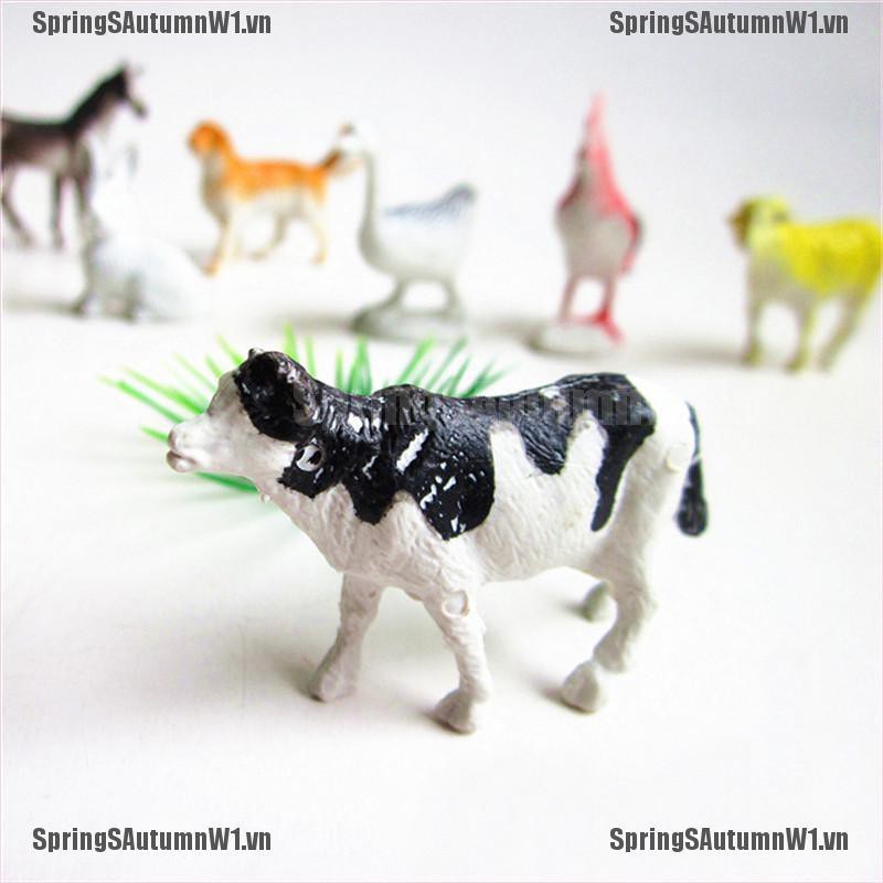 [Spring] 8pcs Farm Animals Models Figure Set Toys Plastic Simulation Horse Dog Kids Gift [VN]