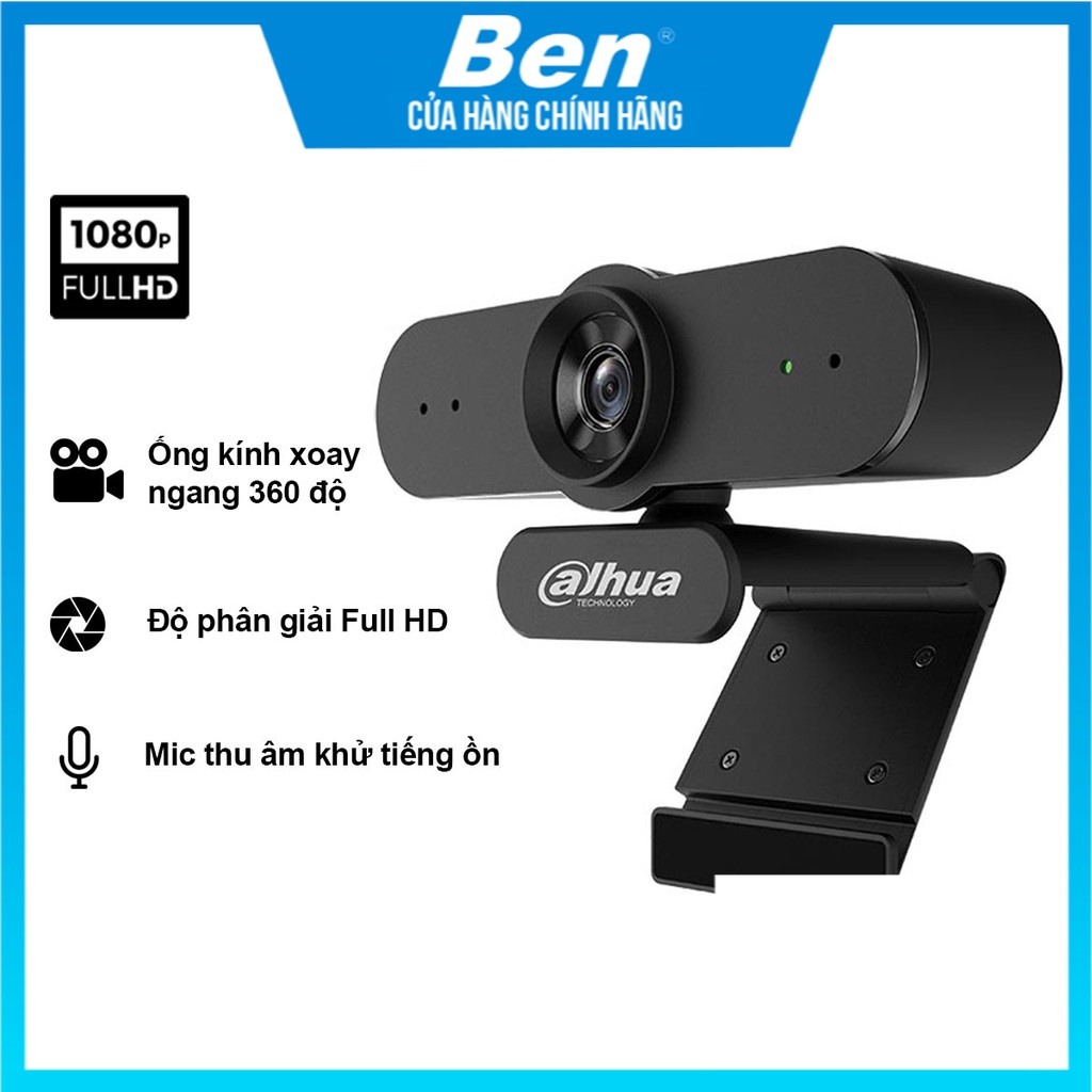 Webcam máy tính học online Full HD 1080P Dahua HTI-UC320 Micro thu âm, cổng kết nối USB 2.0 - Hàng chính hãng