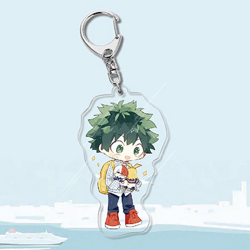 Móc khóa hai mặt bằng acrylic trong suốt họa tiết anime My Hero Academia 999