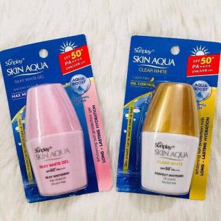 Combo 5 tuýp kem chống nắng Sunlay Skin Aqua Silky White Gel