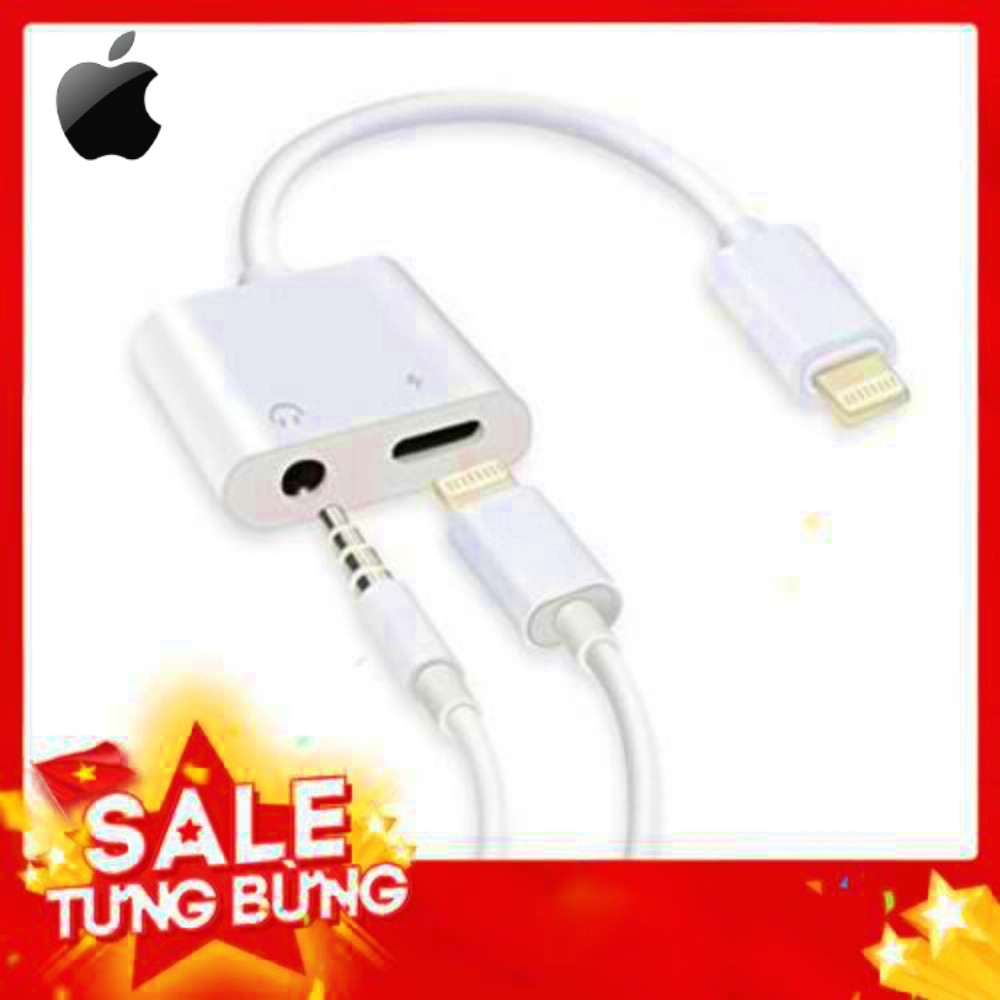 Jack Chuyển Đổi Chia Cổng Cho Iphone Chuẩn Apple Ra Cổng Lightning Và 3.5mm Giắc Chuyển Đổi Chia Cổng Vừa Sạc Vừa Nghe