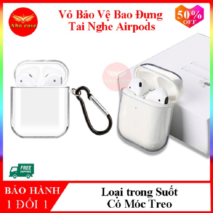 Vỏ Ốp Bọc Bảo Vệ hộp sạc Bao Đựng Tai Nghe Airpods bằng Silicon Dẻo Trong Suốt chống va đập nhiều