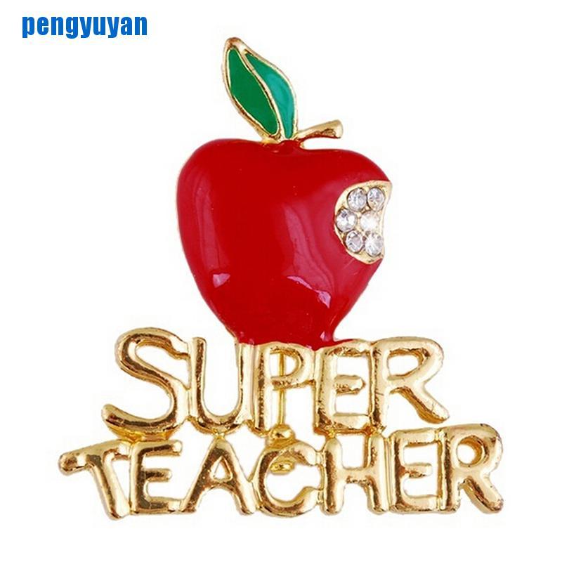 VN (Hàng Mới Về) Ghim Cài Áo Hình Chữ Super Teacher Đính Pha Lê Thời Trang Cho Nam Nữ