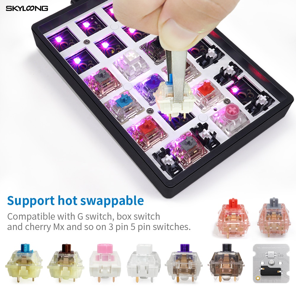 Bộ Bàn Phím Cơ SKYLOONG GK21s GK21 SK21 RGB 21 Phím Bằng Nhựa Có Dây Kết Nối Bluetooth Và Hai Chế Độ Điều Khiển