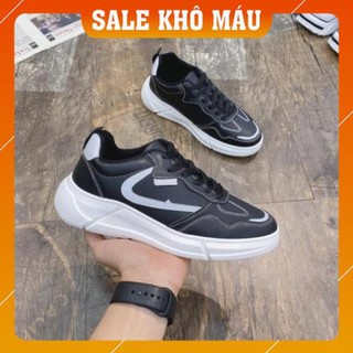 [FreeShip - Hàng xịn] Giày thể thao nam; giáy sneaker da nam vệt phản quang 8818