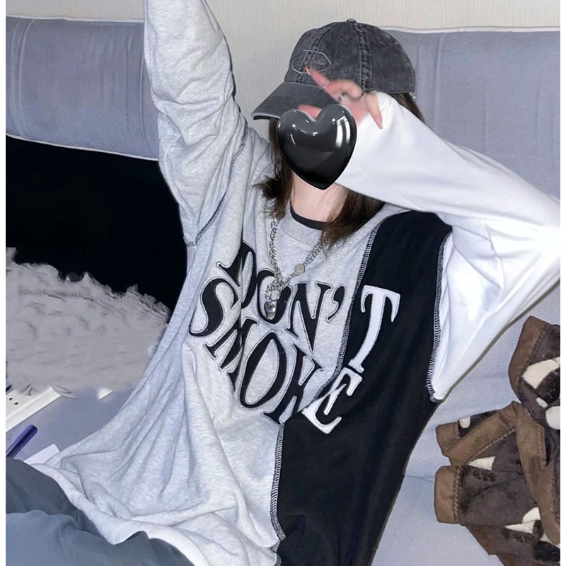 Áo thun tay dài in chữ thời trang Hàn Quốc | BigBuy360 - bigbuy360.vn