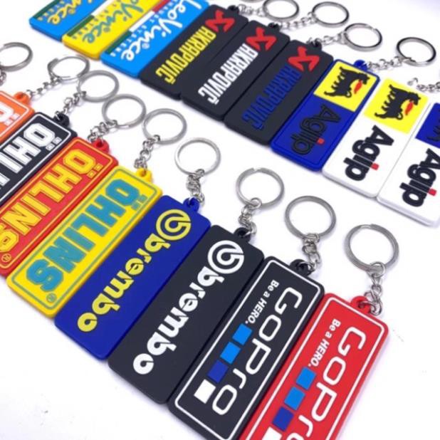 🛒 móc Brembo, leovince,ohlins, akrapovic logo treo móc khóa 🛒