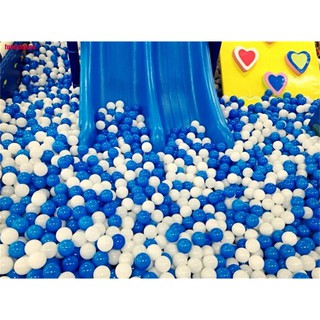 [funnyhouse]10pcs White Blue Ball Soft Plastic Ocean Ball Funny Baby Kid Swim Pit Toy 7cm