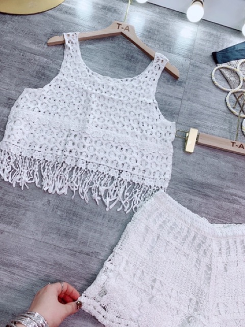 Bộ quần áo đan lưới tua rua đi biển Quảng Châu | BigBuy360 - bigbuy360.vn