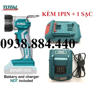 20v đèn led làm việc dùng pin total twli2001-1pin1sac - kèm theo 1 pin lithium và 1 cục sạc