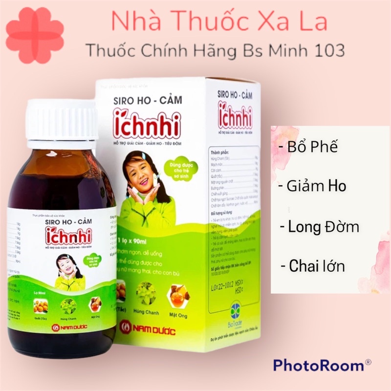 Siro Ho Cảm Ích Nhi Nam Dược Giải Cảm Giảm Ho Tiêu Đờm Bổ Phế (90ml)