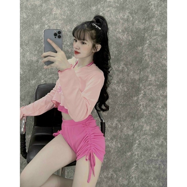 Set áo và tập gym ba món hai màu ☘️☘️☘️Ly alohashop91