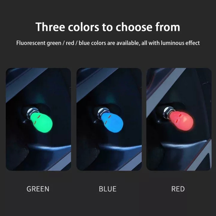 Bộ 4 Nắp Van Bánh Xe Dạ Quang Hình Đầu Lâu Độc Đáo