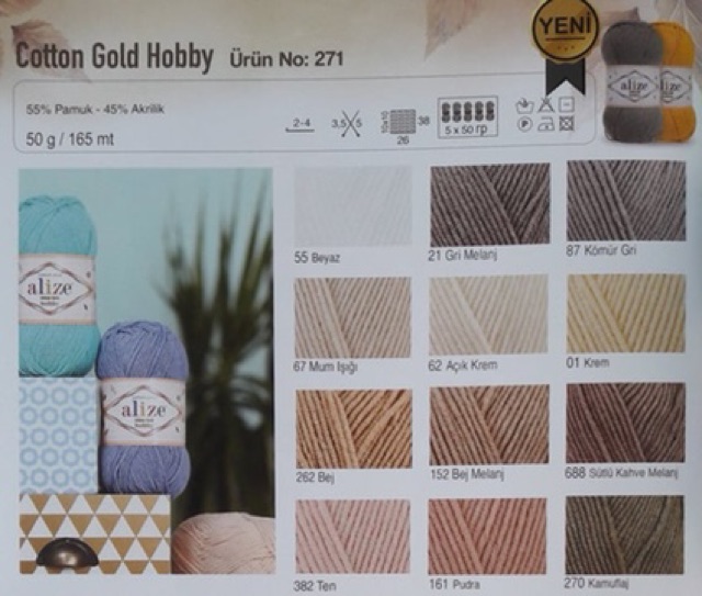 LEN ALIZE COTTON GOLD HOBBY