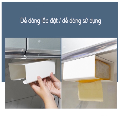 Hộp Đựng Khăn Giấy Dán Tường Nhà Tắm Nhà Bếp, Bàn Làm Việc Đựng Túi Rác Thông Minh 88310