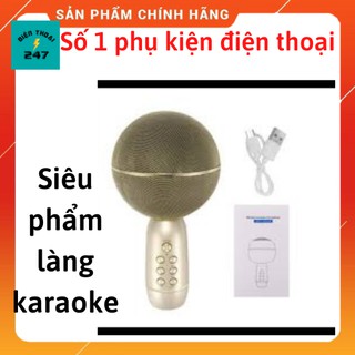 Micro karaoke bluetooth 3 in1 YS 08, mic hát đa năng thu âm kiêm loa blutooth
