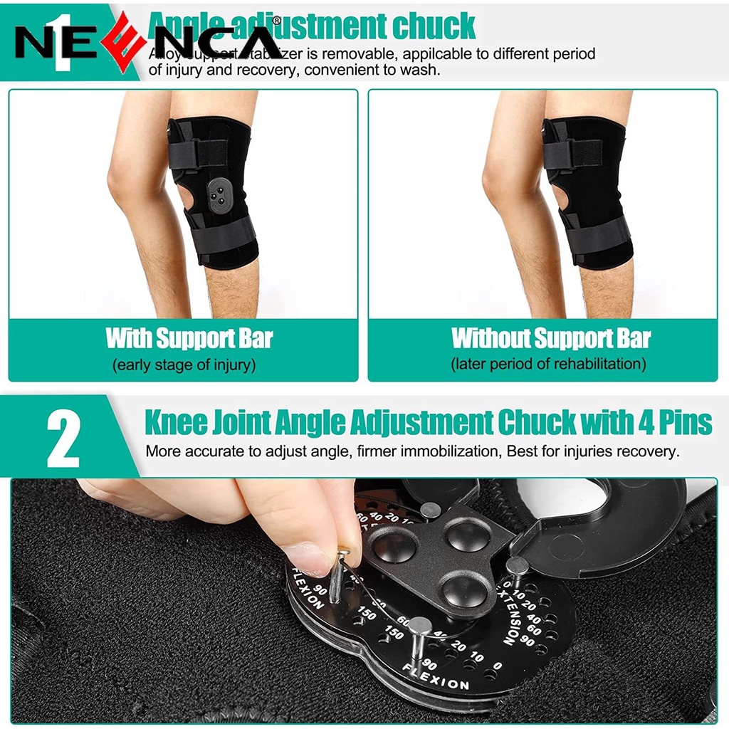 Neenca Đai Quấn Bảo Vệ Đầu Gối Có Thể Điều Chỉnh Được Giúp Giảm Đau Khớp ACL PCL Meniscus Xé