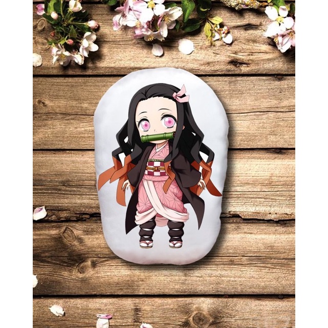 Gấu bông Kamado Nezuko Kimetsu no yaiba 2 mặt ảnh/Gối ôm ngủ Kamado Nezuko