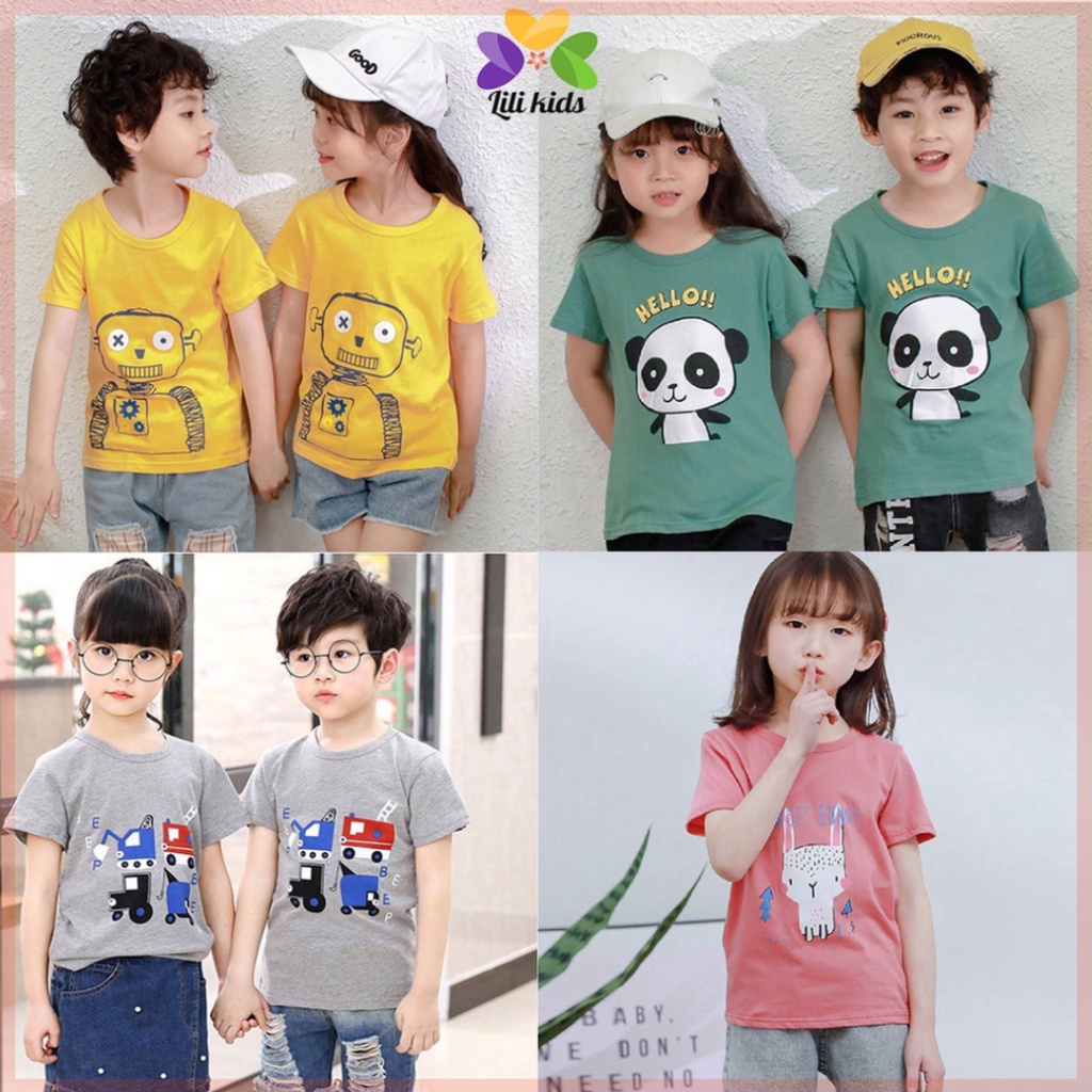 áo bé trai áo phông cho bé in hình vui nhộn cho bé trai bé gái áo thun chất cotton hàng đẹp LILIKIDS AP01