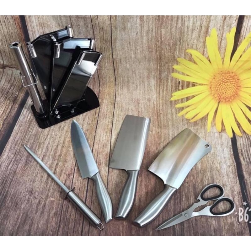 Bộ dao nhà bếp Nhật Bản 6 món inox cao cấp ( nhập khẩu chính hãng)