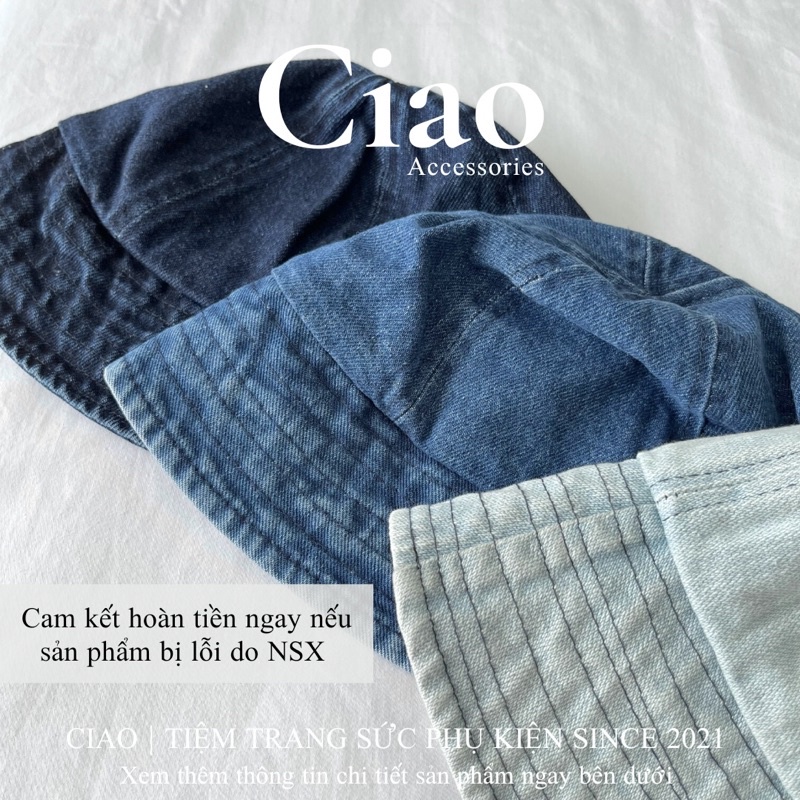 [HOẢ TỐC 1H] Nón tai bèo/ Nón vành hoạ tiết màu jean phong cách trendy mã 02 Ciao accessories