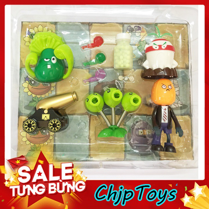 BỘ ĐỒ CHƠI HOA QUẢ NỔI GIẬN ĐẠI CHIẾN PLANTS VS ZOMBIES CHƠI ĐỘI NHÓM VUI NHỘN (HỘP XANH LÁ 167)