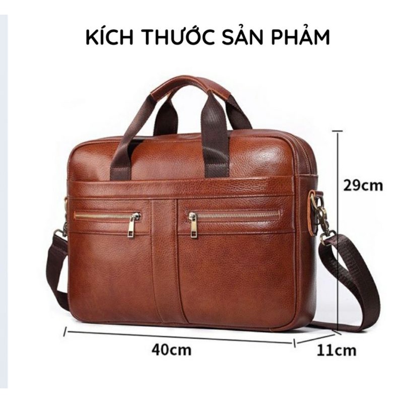 Cặp da bò nam thật 100%, cặp da bò công sở | BigBuy360 - bigbuy360.vn